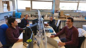 Estudiantes e investigadores trabajando en los laboratorios de DIOPMA durante el inicio del semestre de primavera 2025-2026 en proyectos de ciencia de materiales y sostenibilidad energética.