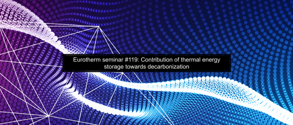 Cartel del seminario Eurotherm n.º 119 sobre la contribución del almacenamiento térmico de energía a la descarbonización.